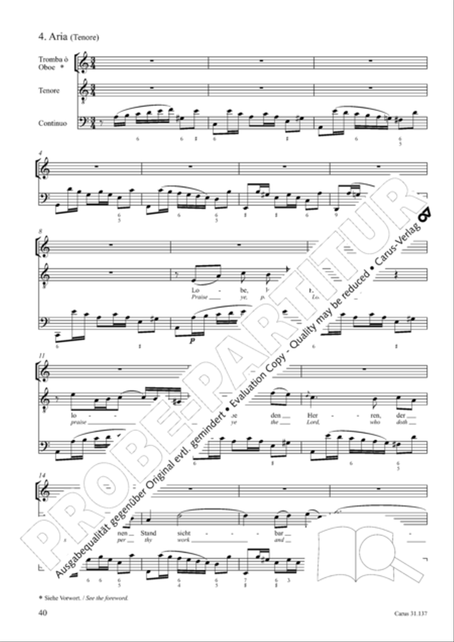 Praise ye, Almighty God, King and our ruler exalted (Lobe den Herren, den machtigen Konig der Ehren) ATB scores gallery preview page 41