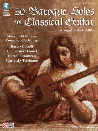 Book cover for 50 Baroque Solos for Classical Guitar