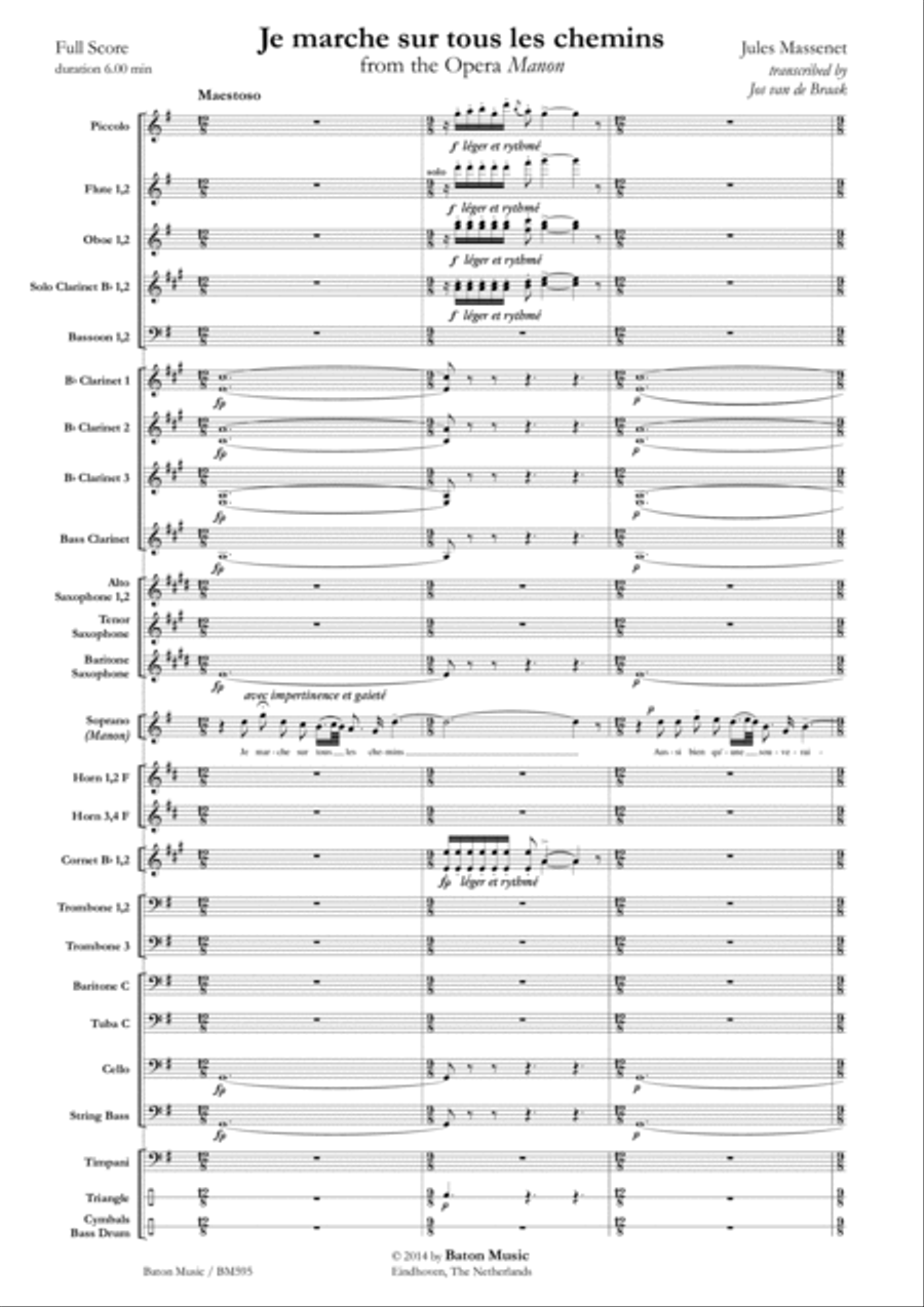 Je marche sur tous les chemins Concert Band scores gallery preview page 2