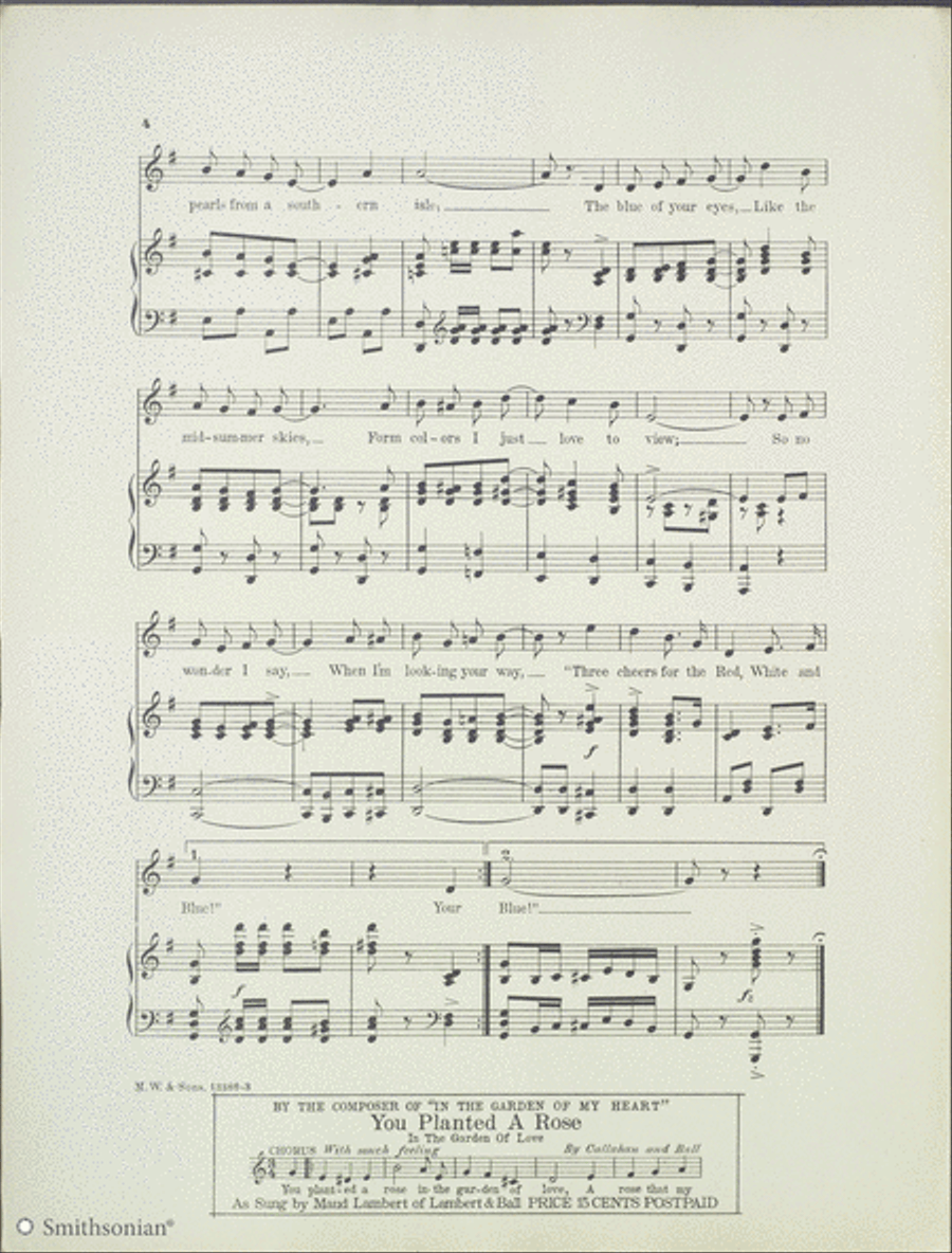The Red, White and Blue: Novelty March Song Piano, Vocal scores gallery preview page 4