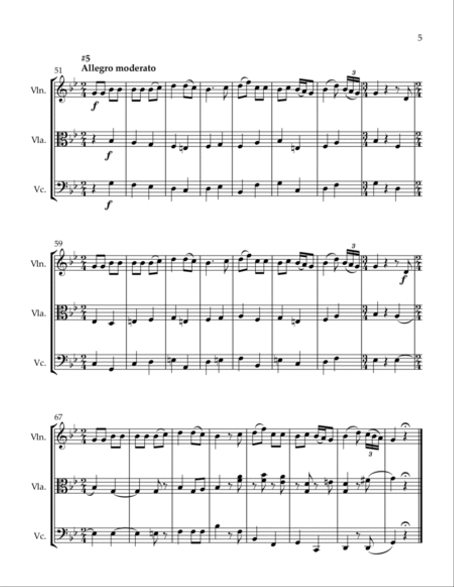 4 Romanian Carols Series 1 #1, 4, 5, 7 String Trio scores gallery preview page 5