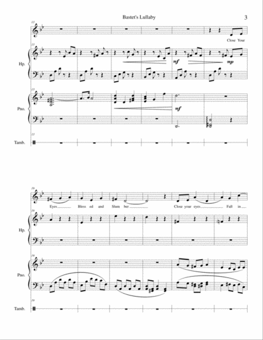 Bastet's Lullaby School and Community scores gallery preview page 4