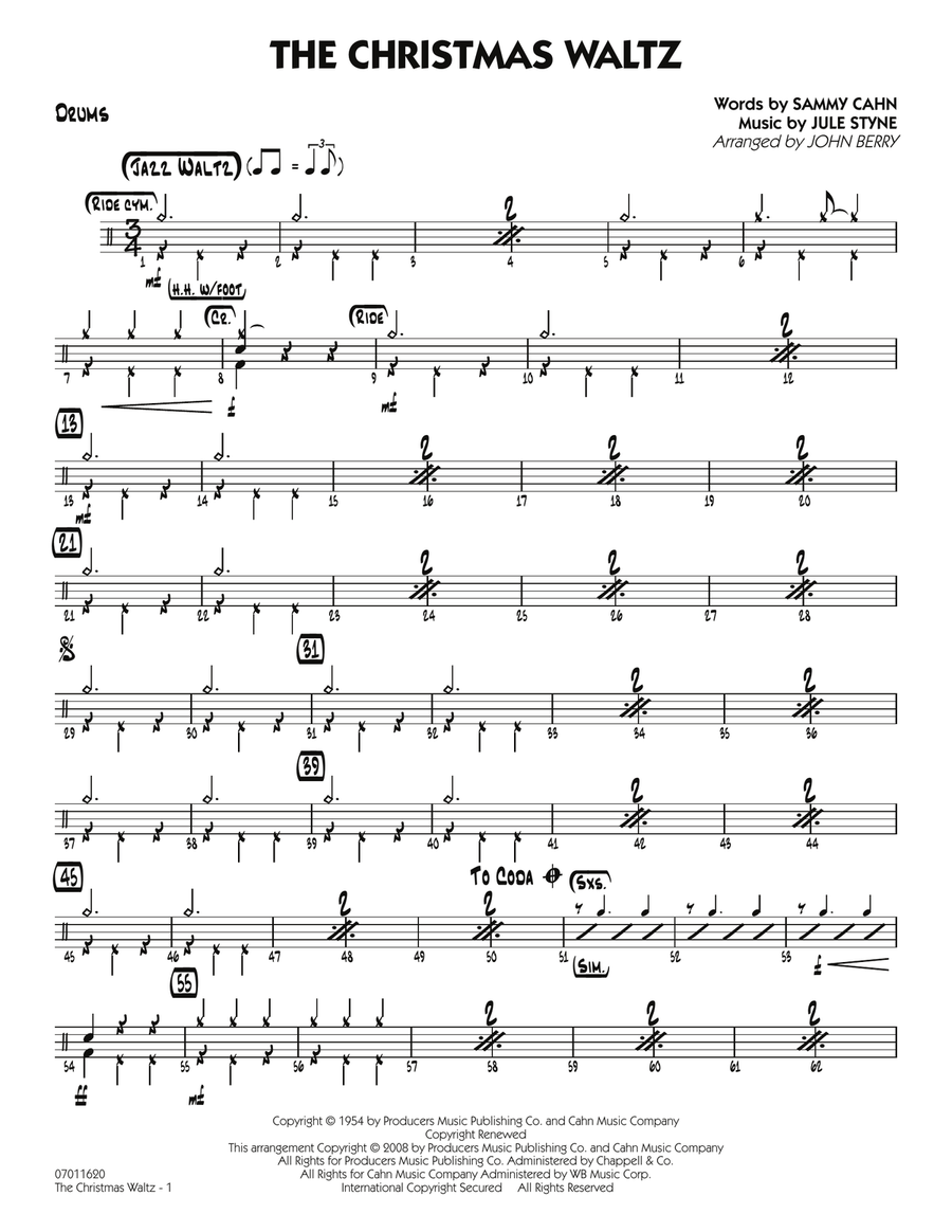 The Christmas Waltz - Drums Jazz Ensemble scores gallery preview page 1