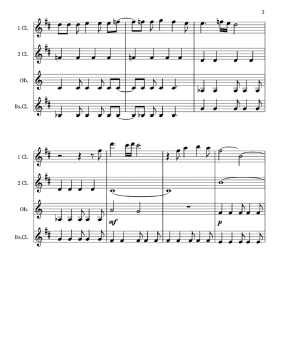 Livin' Thing Livin' Thing Woodwind Quartet scores gallery preview page 3
