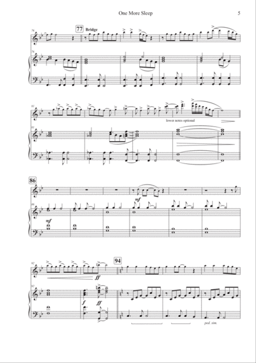 One More Sleep Flute Solo scores gallery preview page 5
