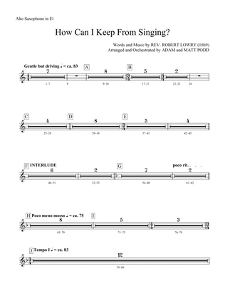 Book cover for How Can I Keep from Singing (arr. Matt and Adam Podd) - Eb Alto Sax