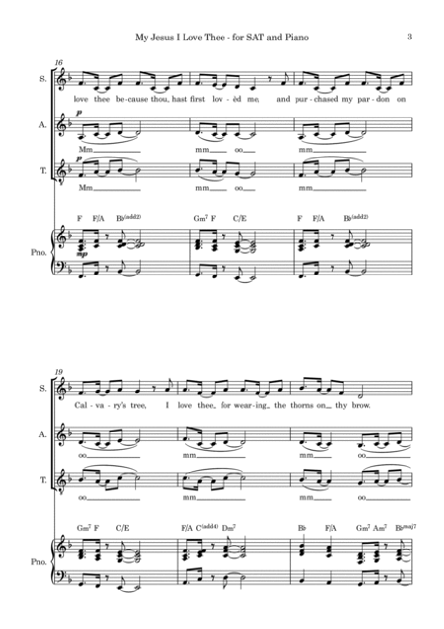 My Jesus I Love Thee – SAT Gospel Choir & Piano SAT scores gallery preview page 5