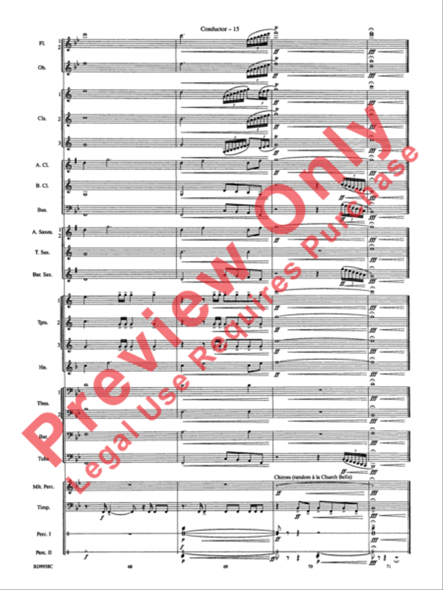 Fanfare and Processional on an Old English Carol Concert Band scores gallery preview page 17