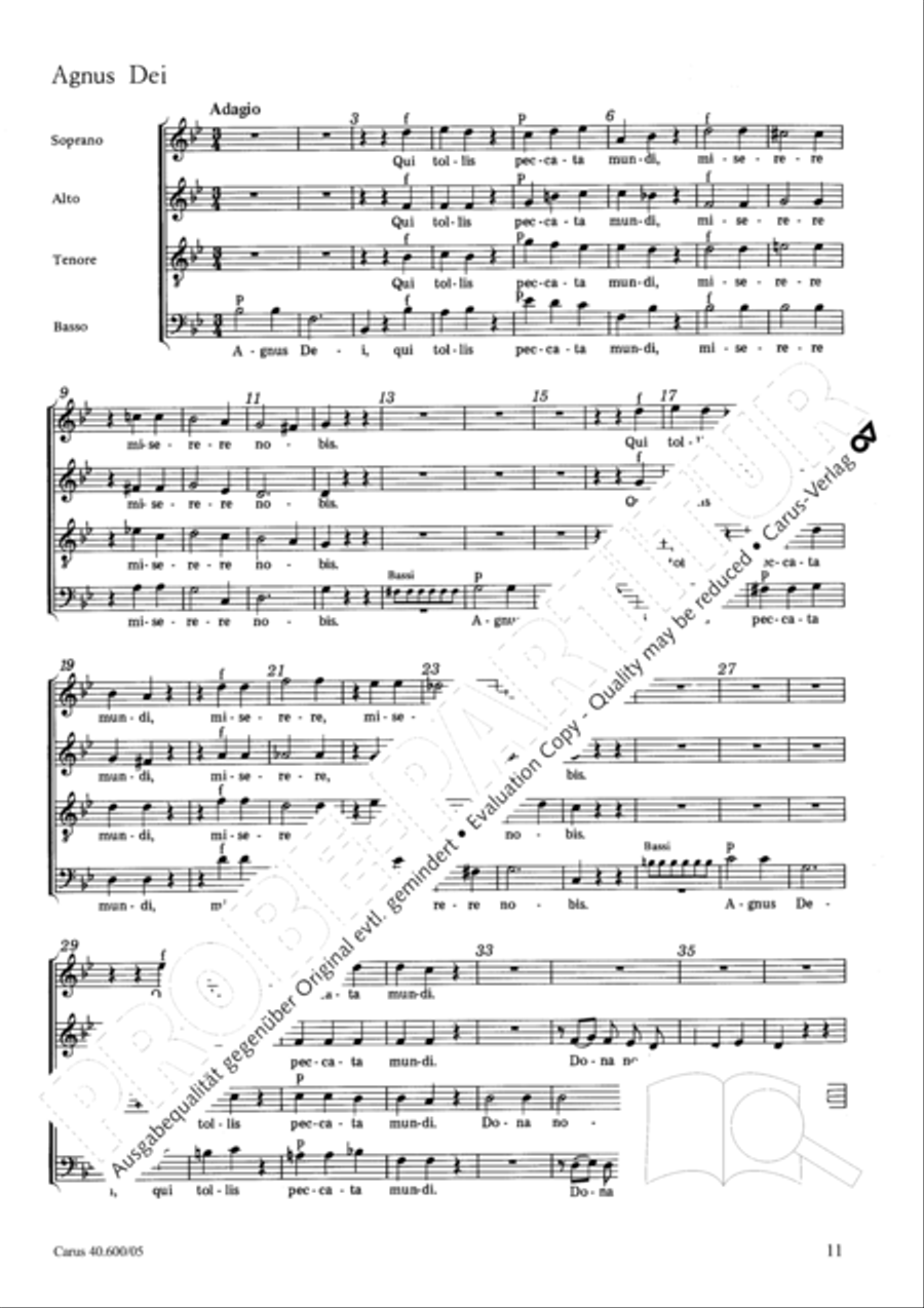 Missa brevis Sti. Joannis de Deo (Kleine Orgelsolomesse) 4-Part scores gallery preview page 12