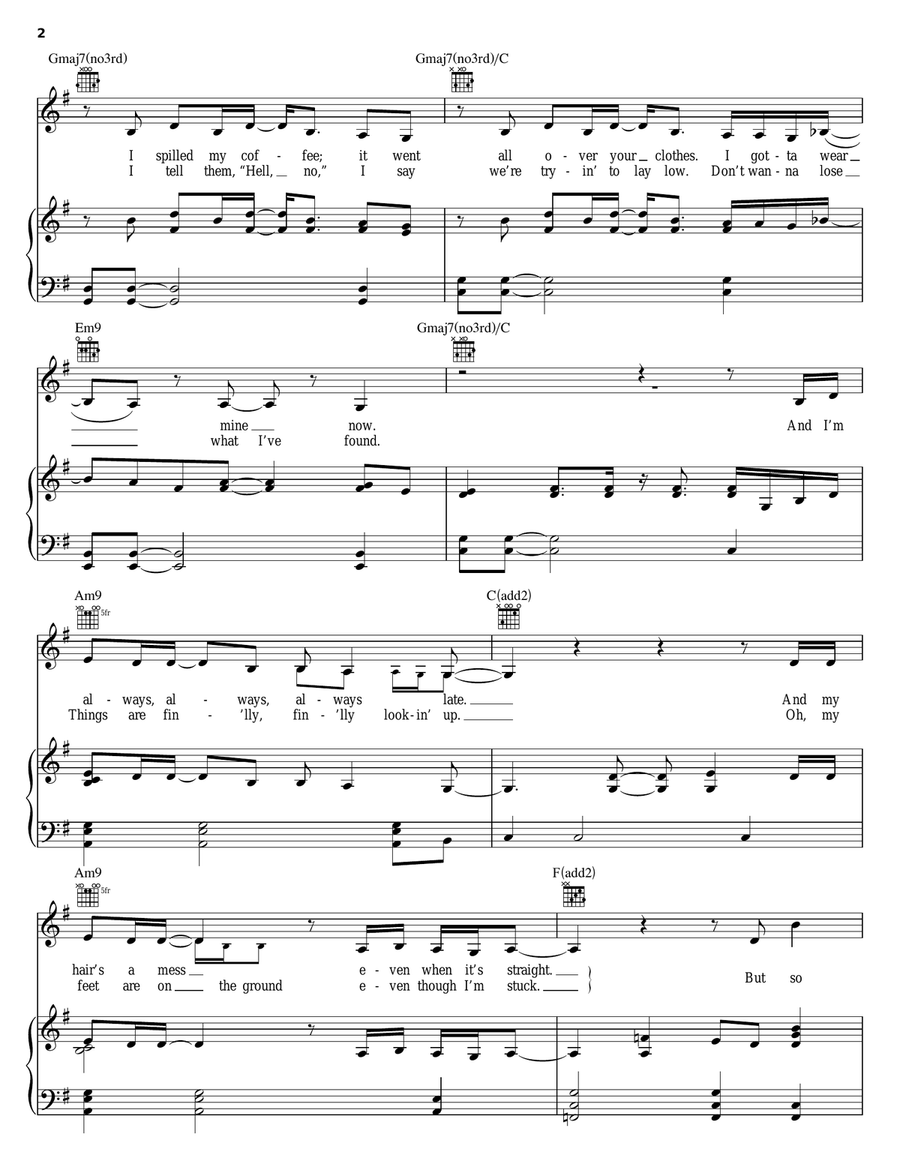 Better Off Better Off Piano, Vocal, Guitar scores gallery preview page 2