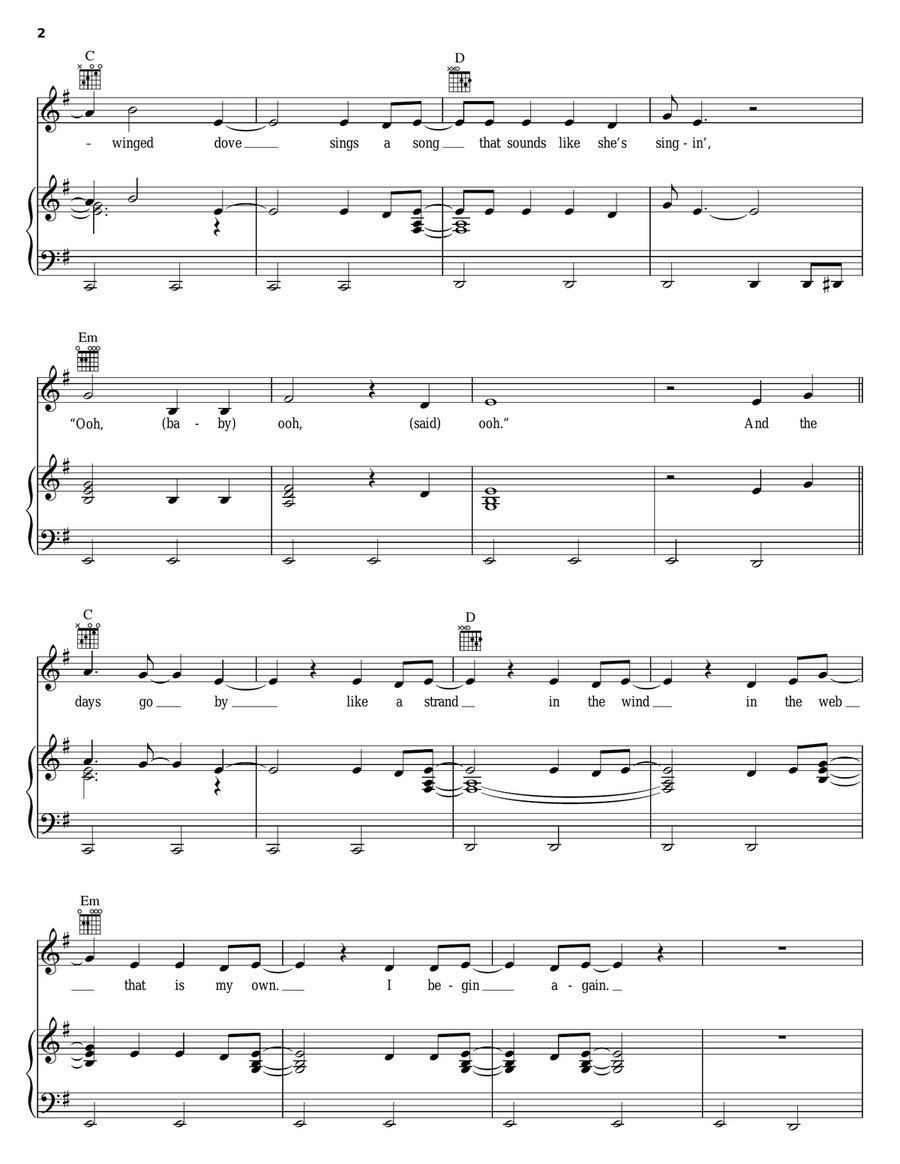 Edge Of Seventeen Piano, Vocal, Guitar scores gallery preview page 2
