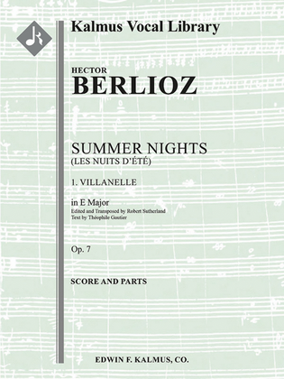 Summer Nights, Op. 7 (Les nuits d'ete) -- 1. Villanelle (transposed in E)