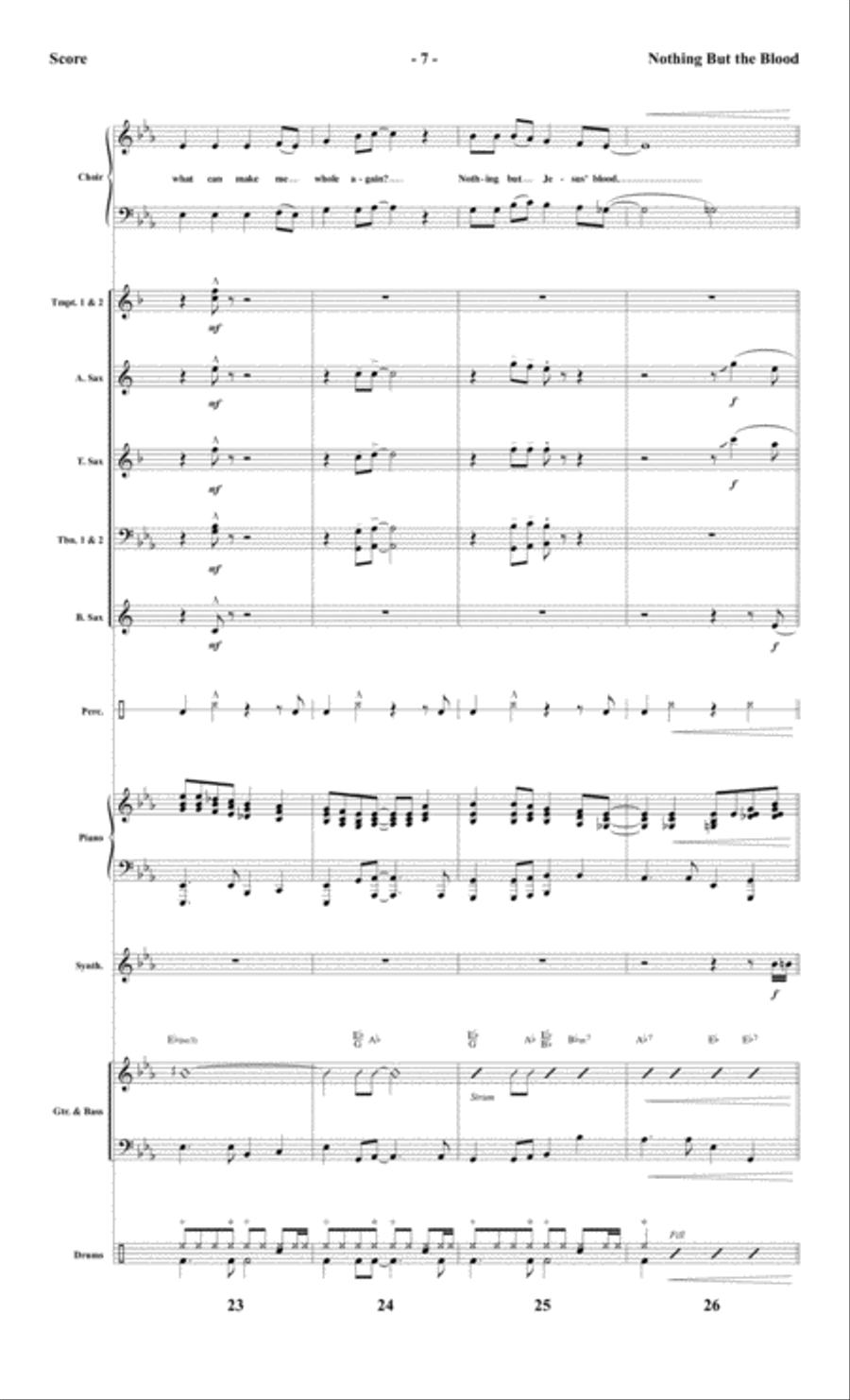 Nothing But the Blood - Instrumental Ensemble Score and Parts Choir scores gallery preview page 9