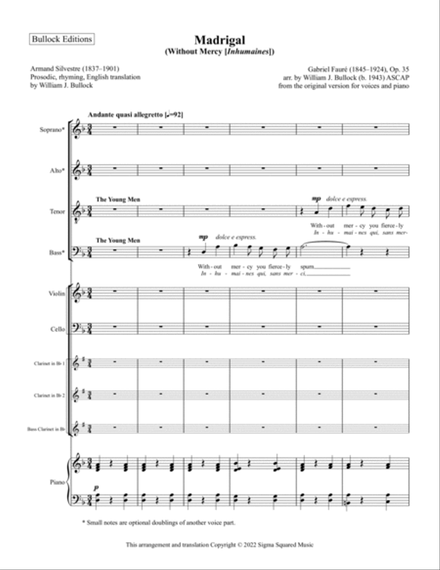 Madrigal - Without Mercy (Inhumaines) Choir scores gallery preview page 2