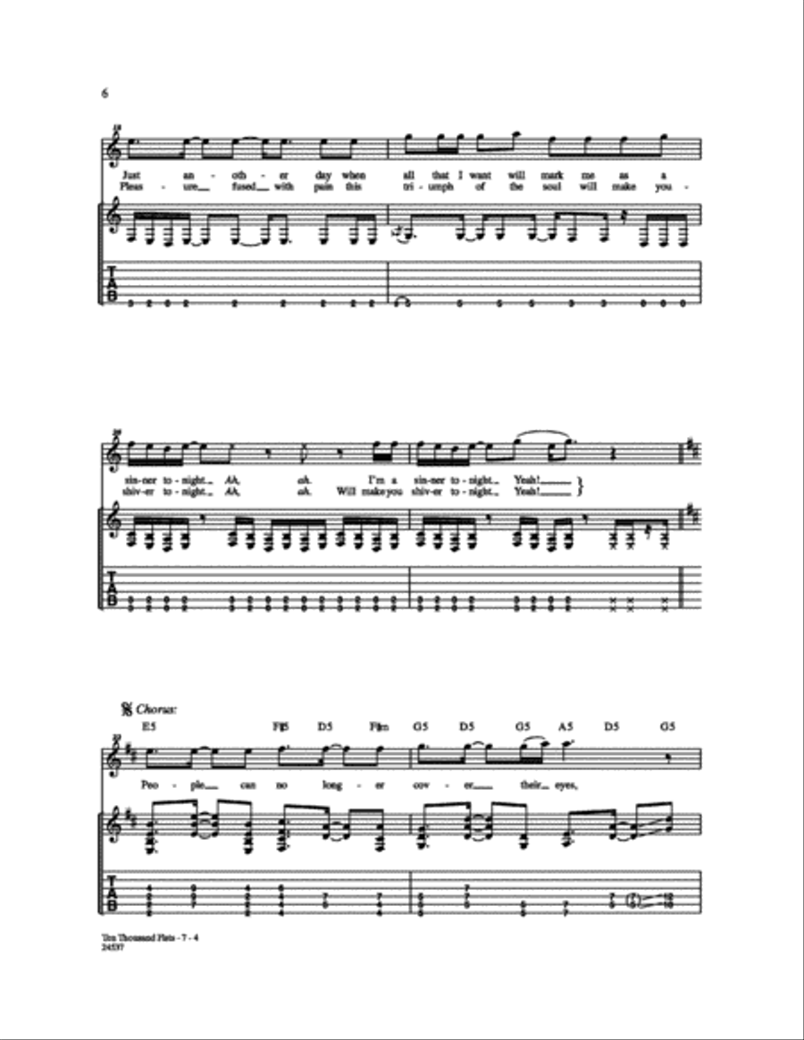 Ten Thousand Fists Ten Thousand Fists Electric Guitar scores gallery preview page 4