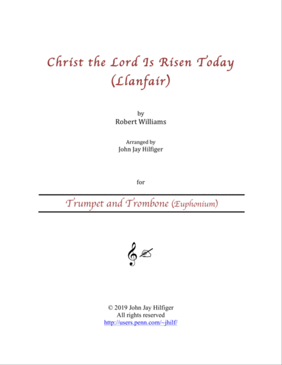 Christ the Lord Is Risen Today for Trumpet and Trombone Brass Ensemble scores gallery preview page 1