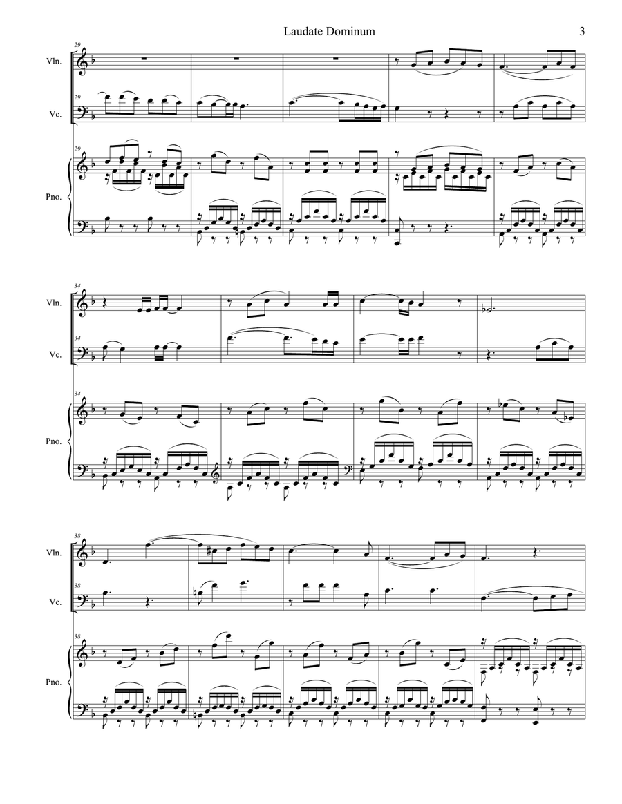 Laudate Dominum (Duet for Violin & Cello - Piano Accompaniment) Piano Trio scores gallery preview page 4