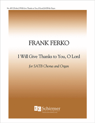 Book cover for I Will Give Thanks to You, O Lord