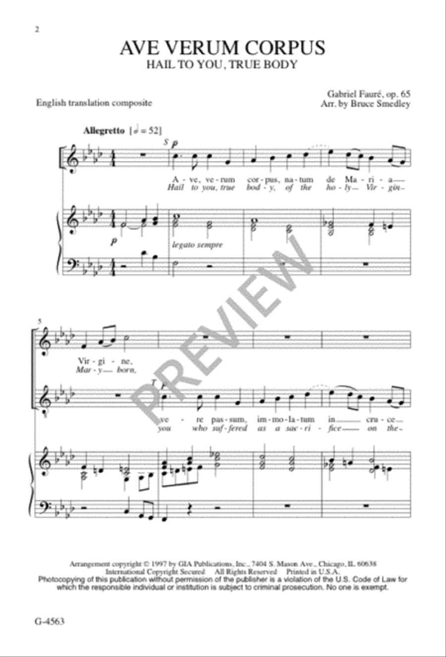 Ave verum corpus 4-Part scores gallery preview page 2