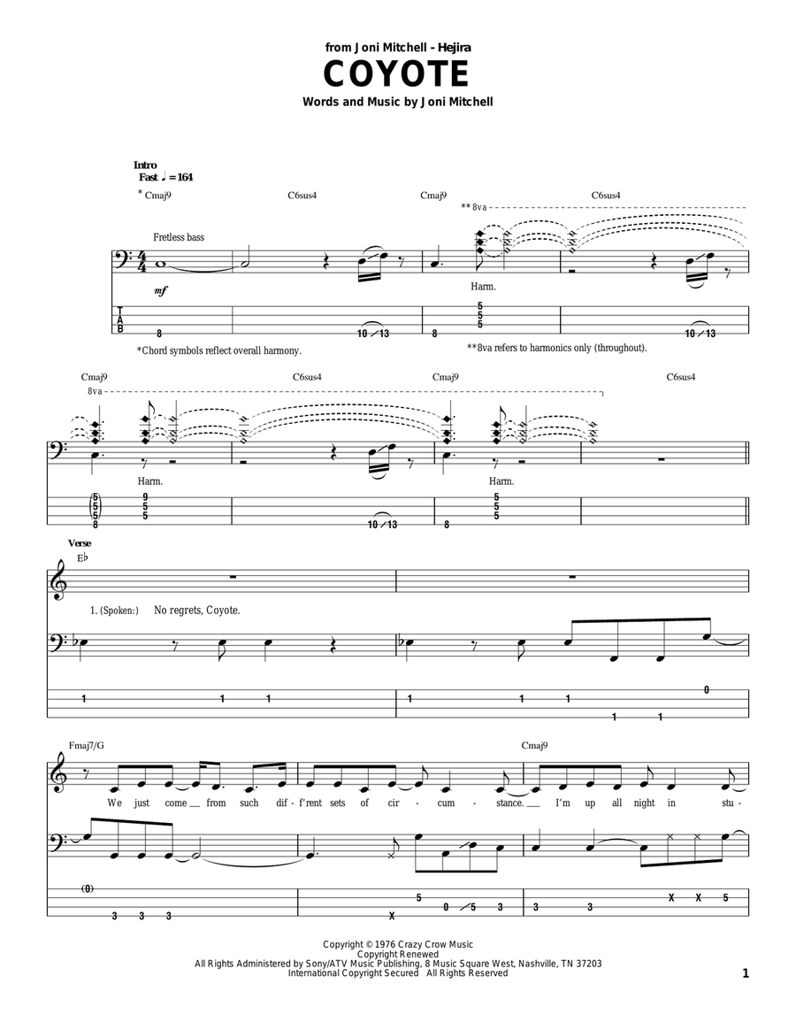 Coyote Acoustic Guitar scores gallery preview page 1