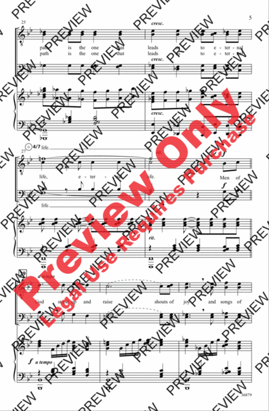 Arise, O Men of God Men's Choir scores gallery preview page 5