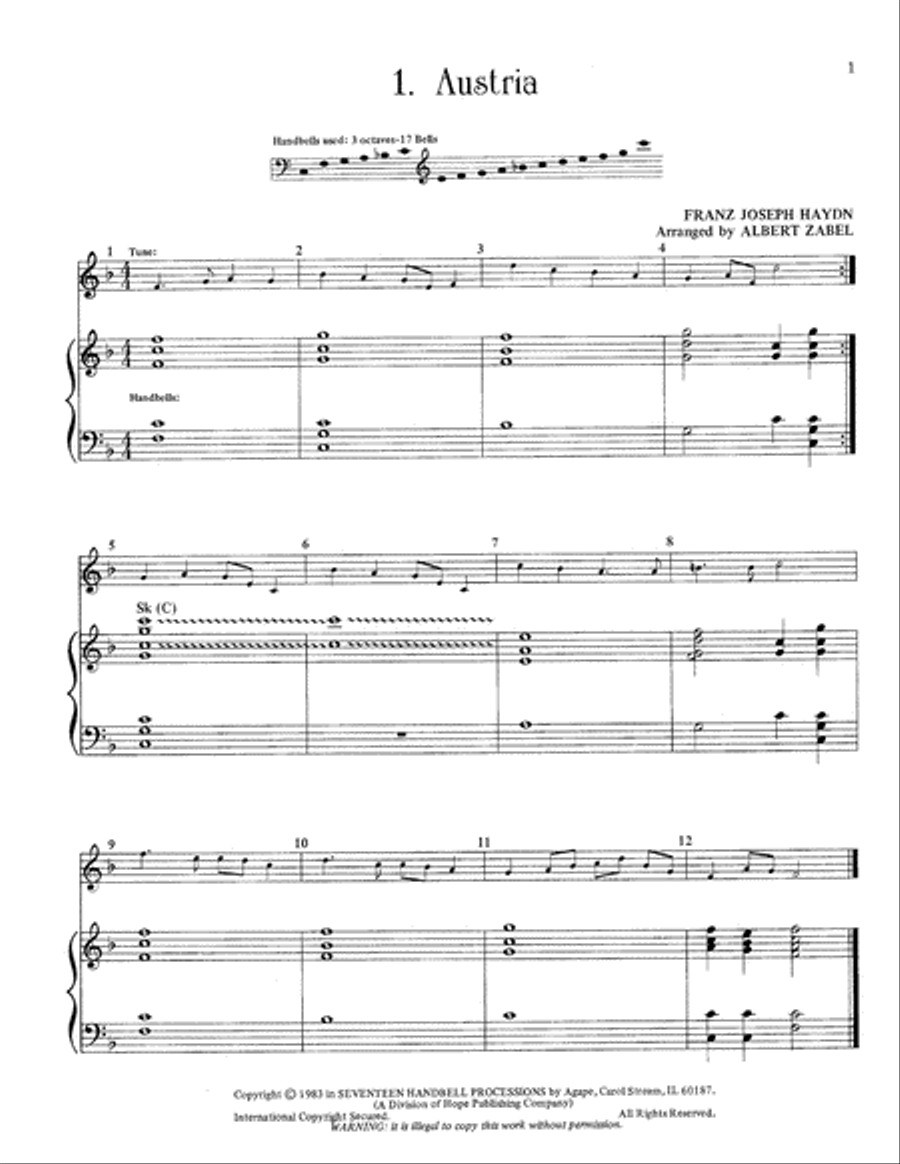 Seventeen Handbell Processions 3-Octaves scores gallery preview page 3