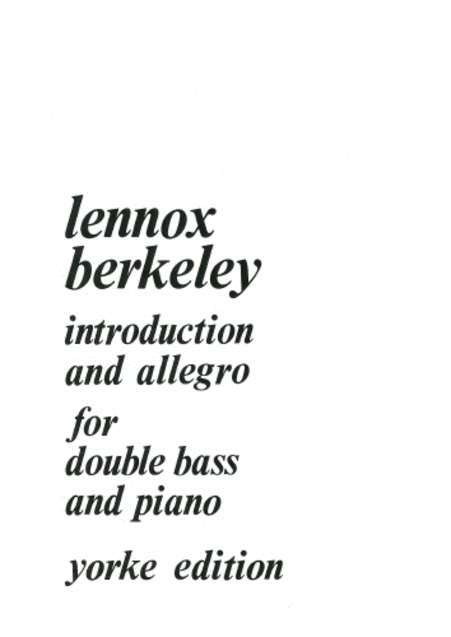 Introduction and Allegro (1971). DB and Pf