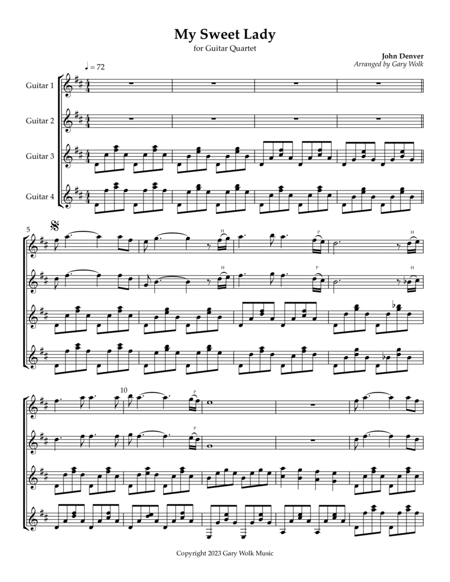 My Sweet Lady Acoustic Guitar scores gallery preview page 1