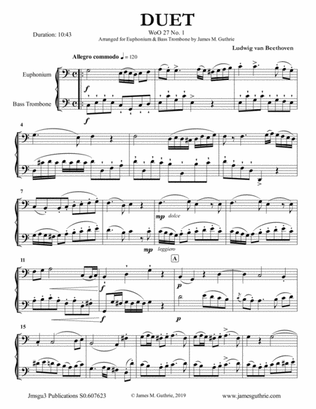 Beethoven: Duet WoO 27 No. 1 for Euphonium & Bass Trombone