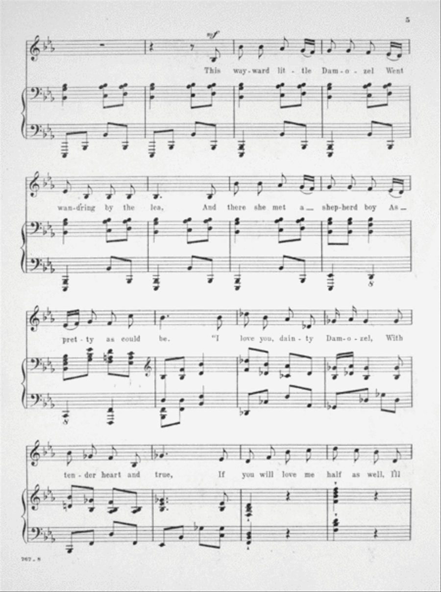 The Little Damozel. Song Voice scores gallery preview page 5