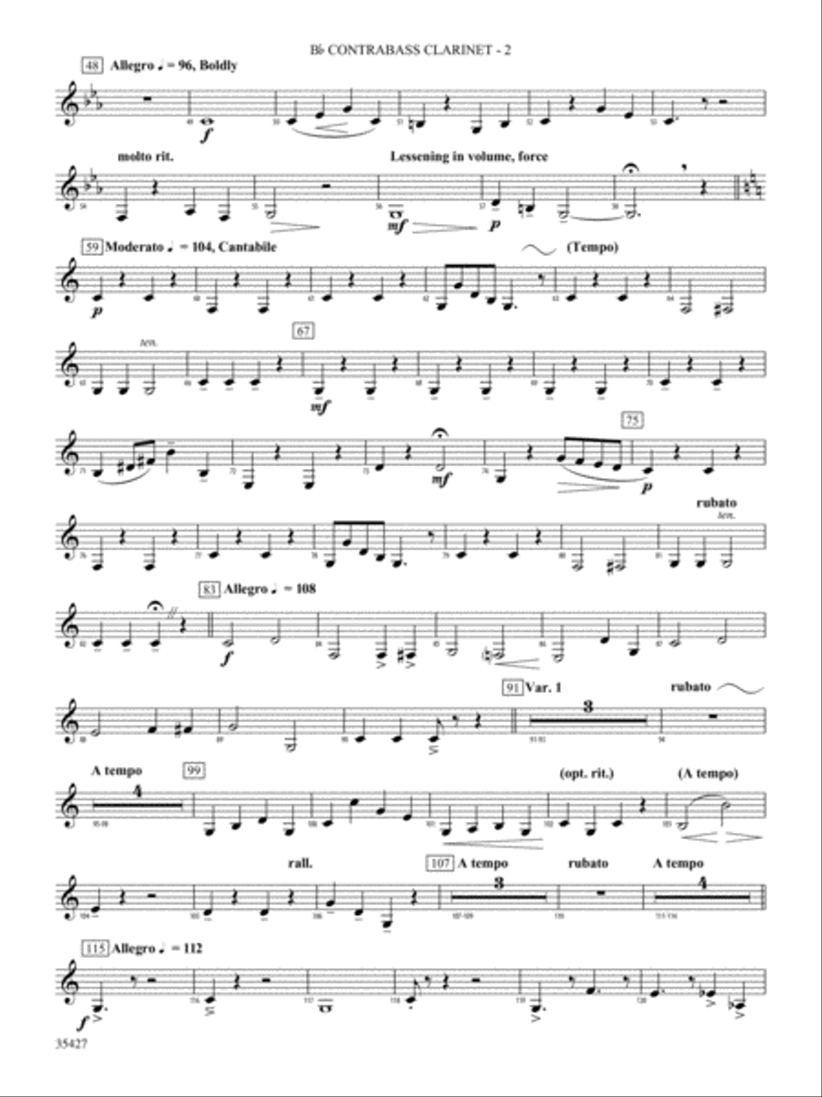 Fantasie Brillante: B-flat Contrabass Clarinet Concert Band scores gallery preview page 2