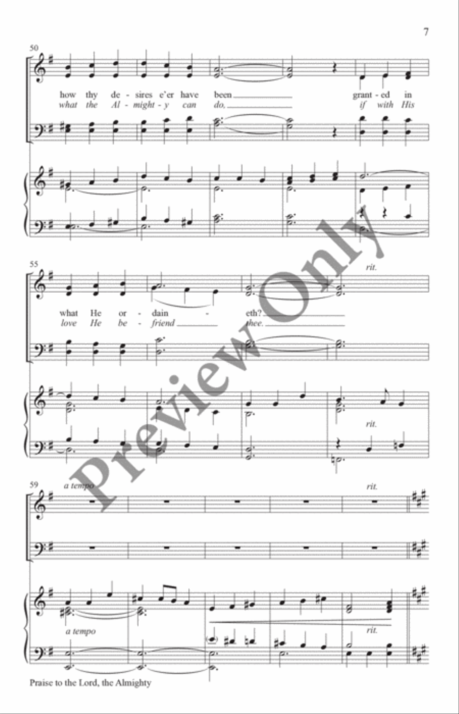 Praise to the Lord, the Almighty 4-Part scores gallery preview page 6