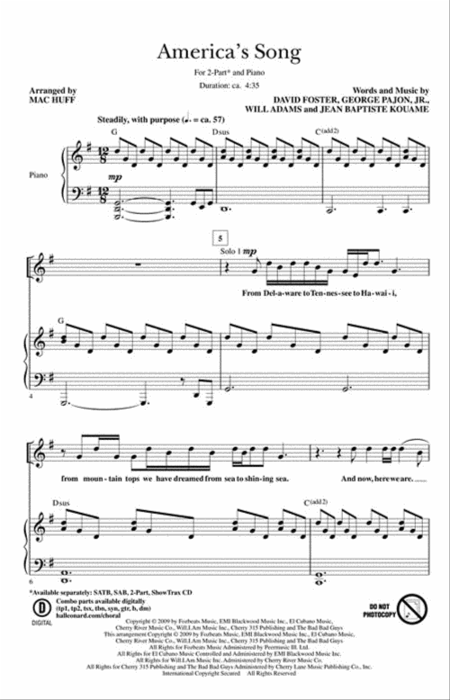 America's Song 2-Part scores gallery preview page 2