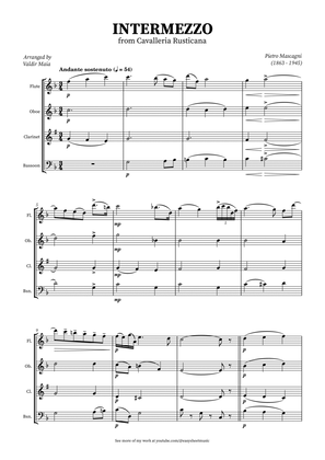 Intermezzo from Cavalleria Rusticana for Wind Quartet in F Major