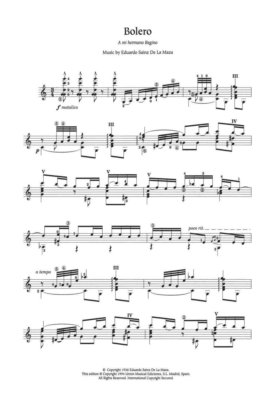 Bolero Acoustic Guitar scores gallery preview page 1