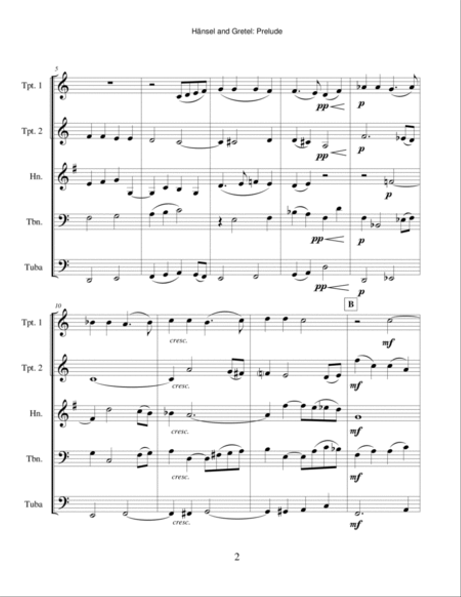 Hansel and Gretel: Prelude Brass Ensemble scores gallery preview page 3