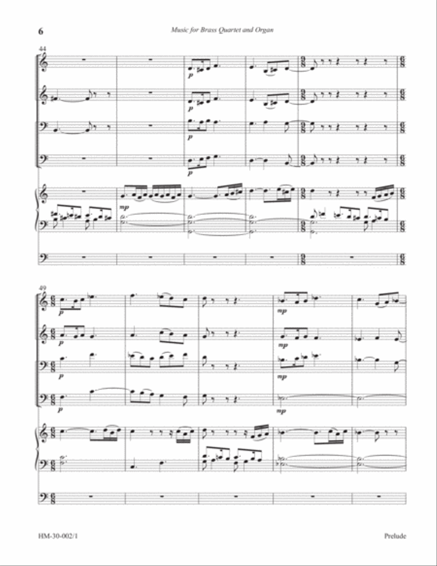 Prelude for Brass Quartet and Organ Small Ensemble scores gallery preview page 6