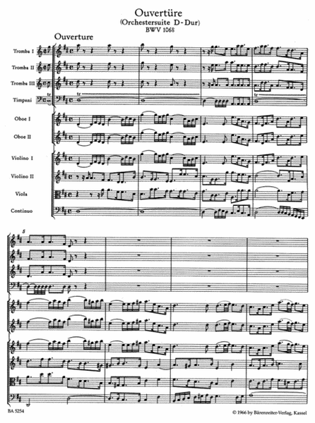 Ouverture (Orchestersuite) D major BWV 1068