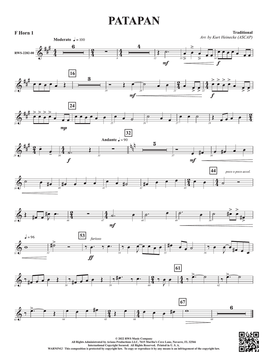 Patapan: 1st F Horn