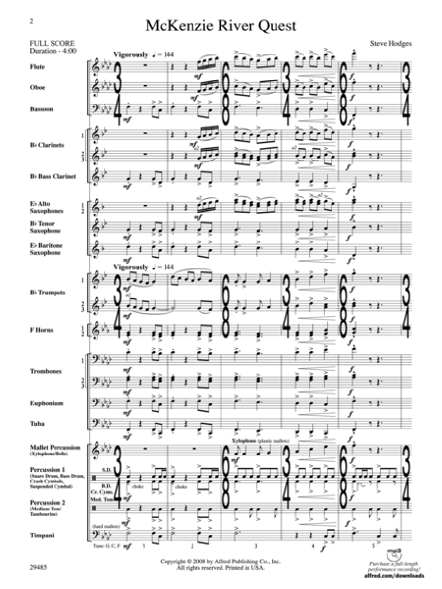 McKenzie River Quest (Score only) Concert Band scores gallery preview page 2