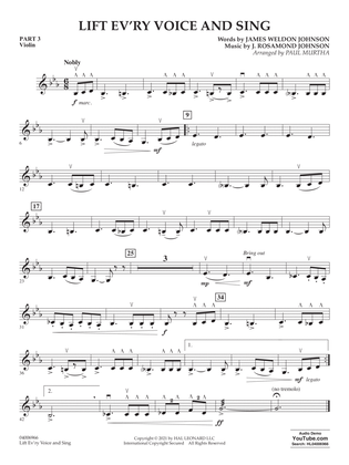 Lift Ev'ry Voice And Sing (arr. Paul Murtha) - Pt.3 - Violin