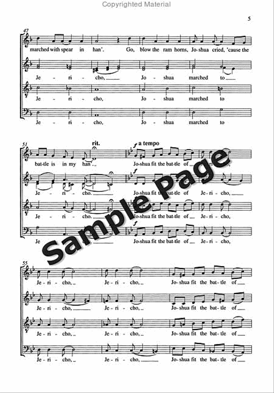 Joshua Fit the Battle of Jericho 4-Part scores gallery preview page 6