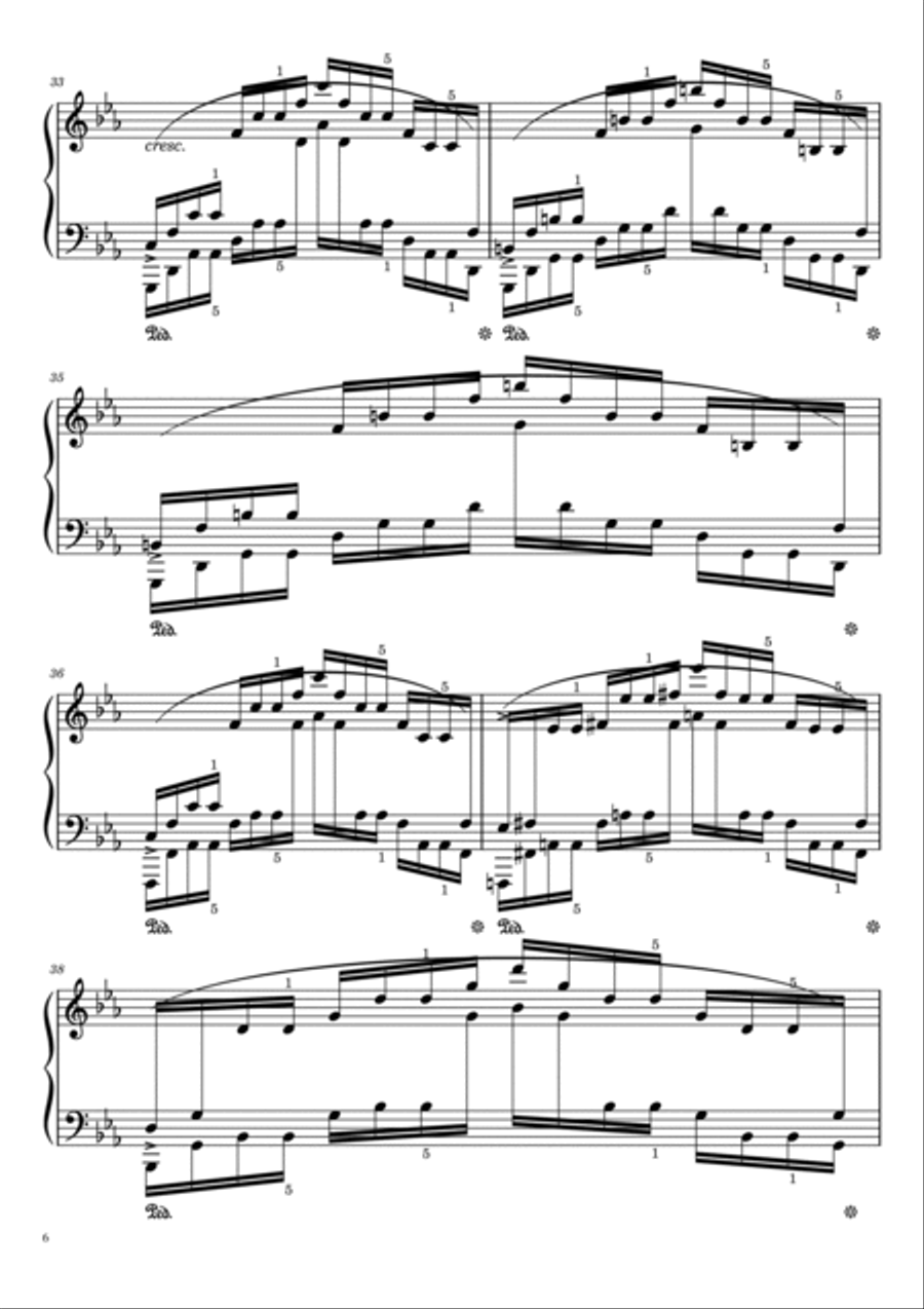 F. Chopin Etude Op.25 No.12 in C minor 'Ocean' (With Finger Number),Original Edition,For Piano Solo Piano Method scores gallery preview page 6