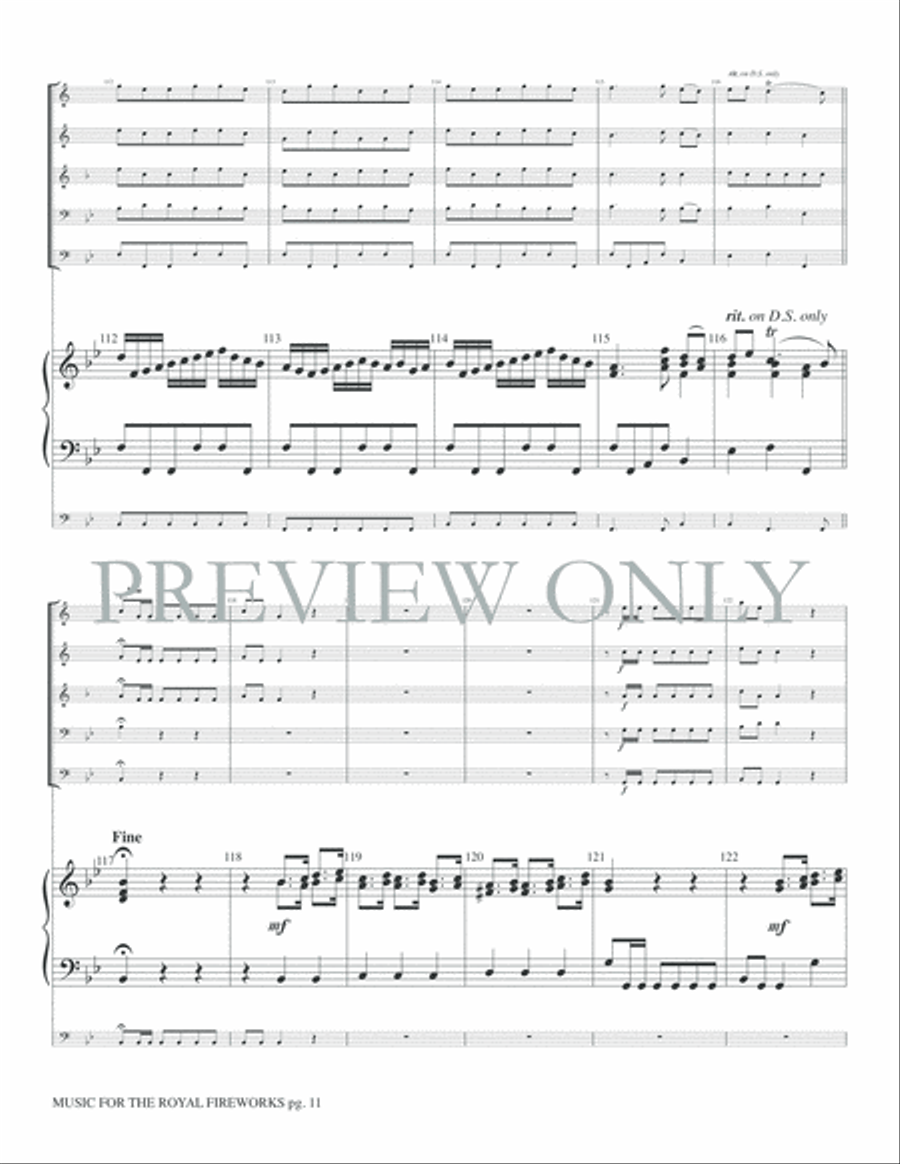 Music for the Royal Fireworks Brass Ensemble scores gallery preview page 13