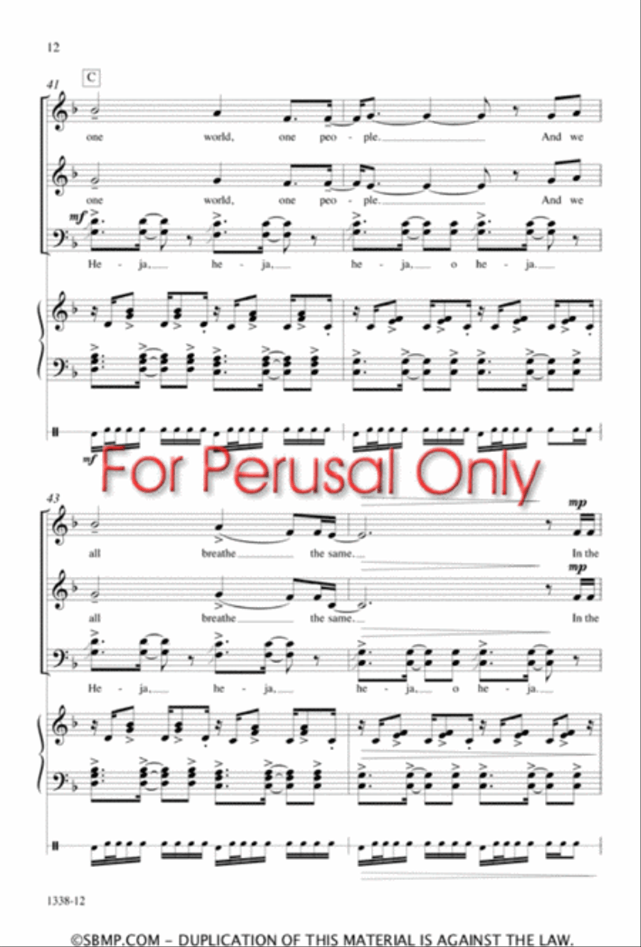 Sisi ni moja - SATB Octavo 4-Part scores gallery preview page 11