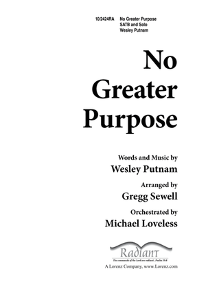 Book cover for No Greater Purpose