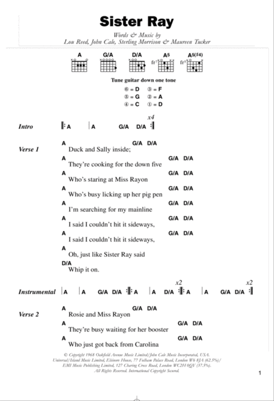 Sister Ray Guitar scores gallery preview page 1