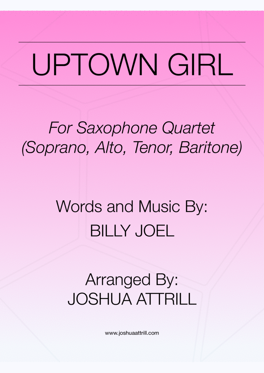 Uptown Girl Saxophone Quartet scores gallery preview page 1