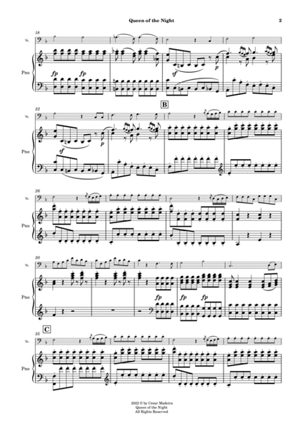 Queen of the Night Aria - Cello and Piano (Full Score and Parts) image number null