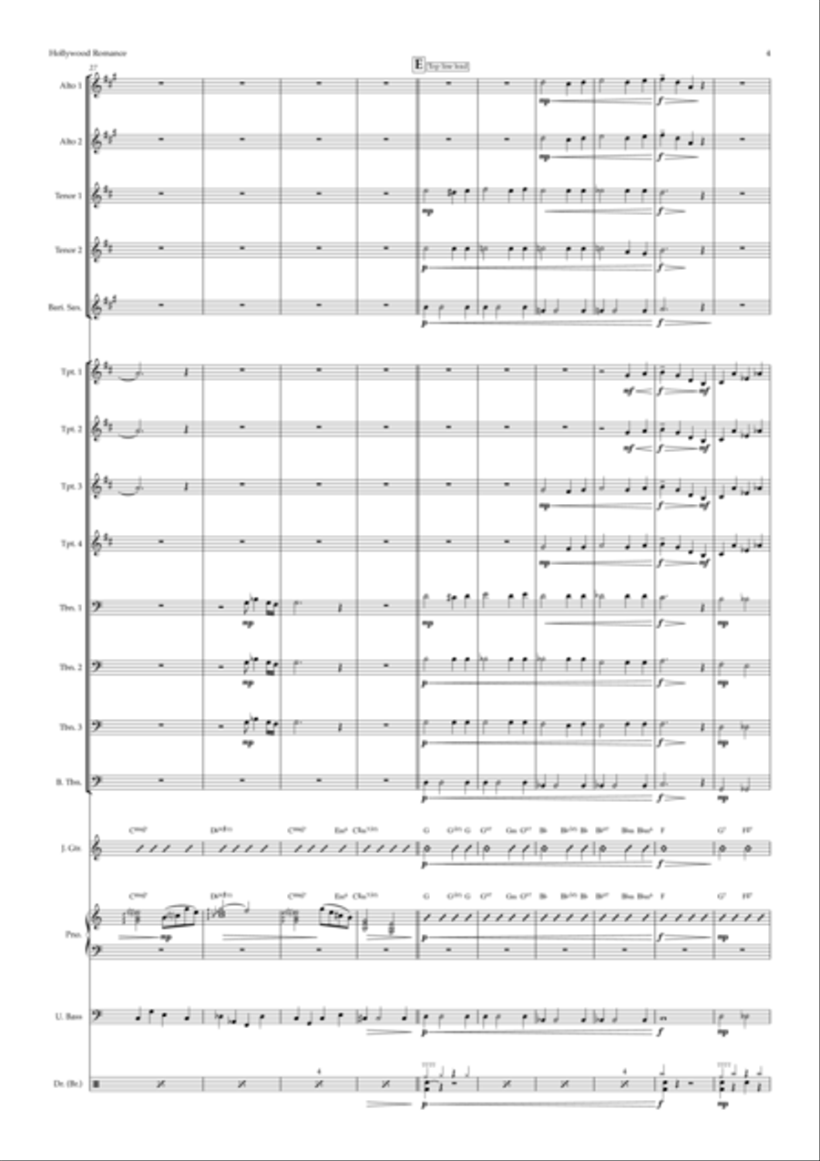 Hollywood Romance (big band) Jazz Ensemble scores gallery preview page 4